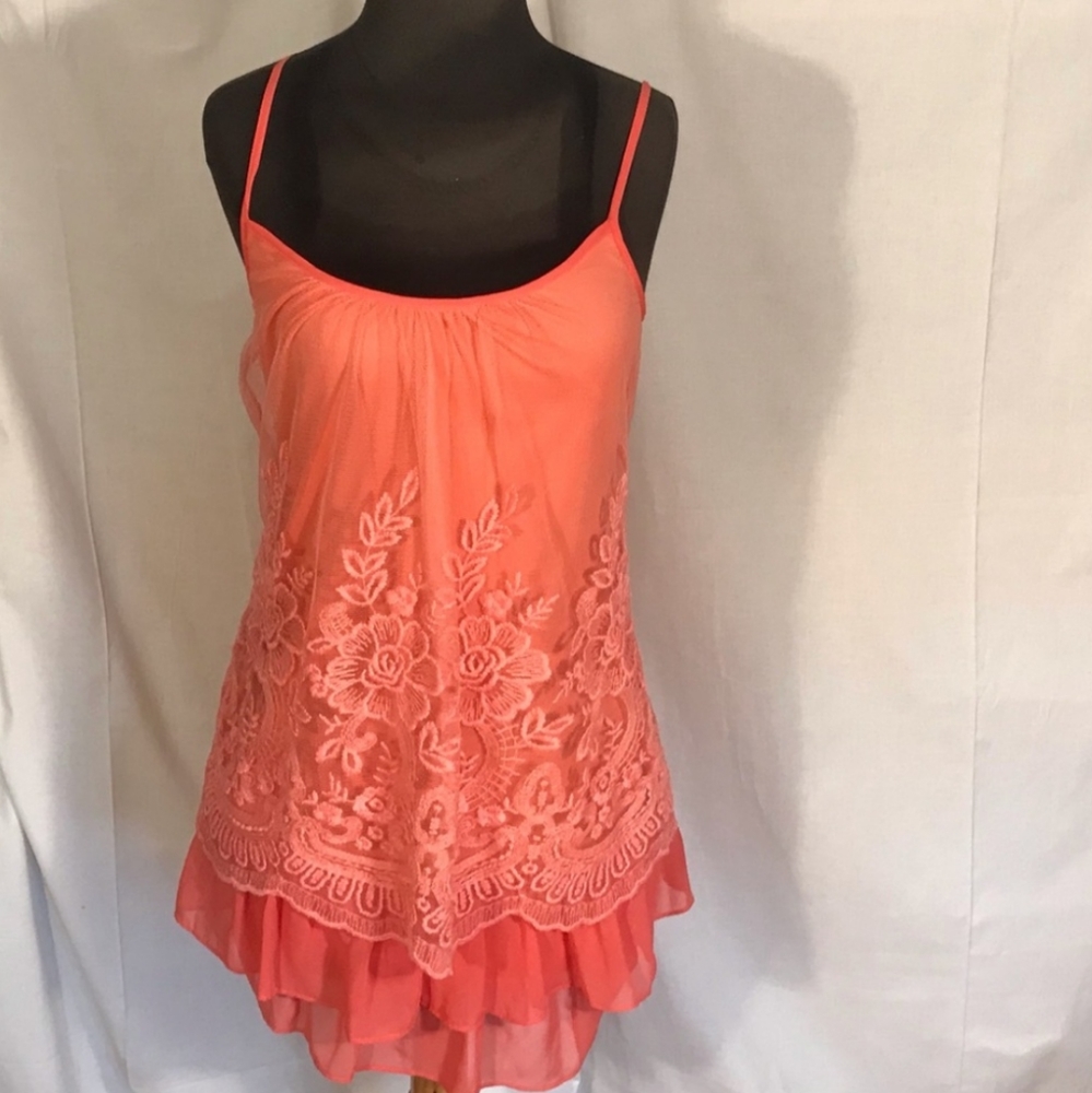 ASOS Paper doll coral tank top. Size small